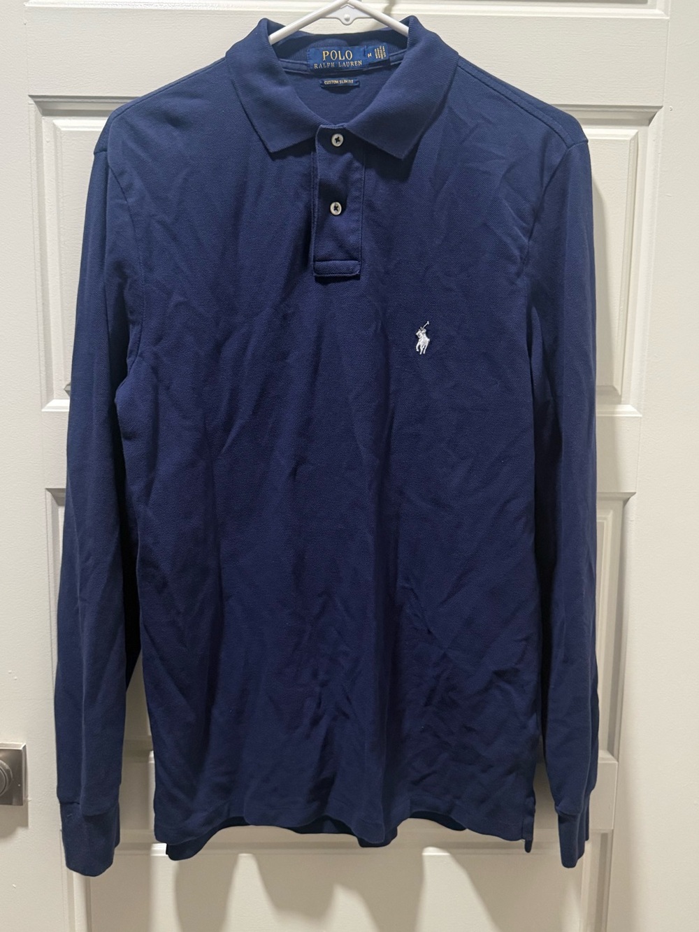 Ralph Lauren Navy Long-Sleeve Polo with White Pony